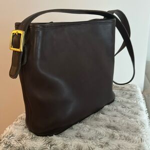 Classic Coach bag, reddish brown leather